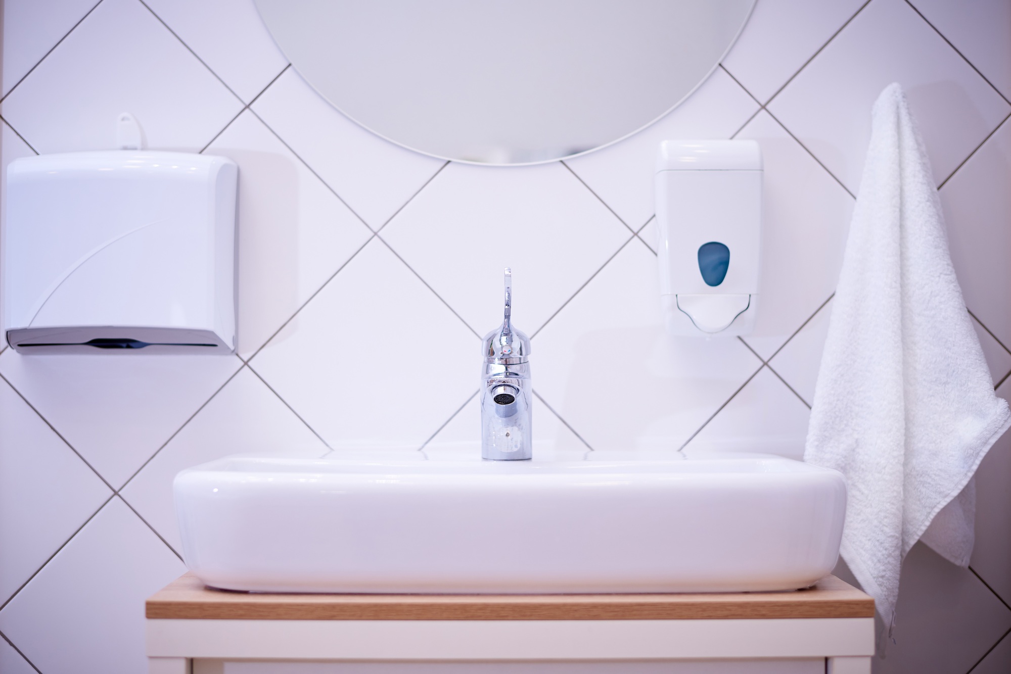 White sink in the restroom